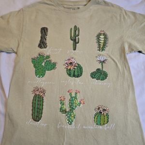 Cactus Print Short Sleeve Tee - Tan